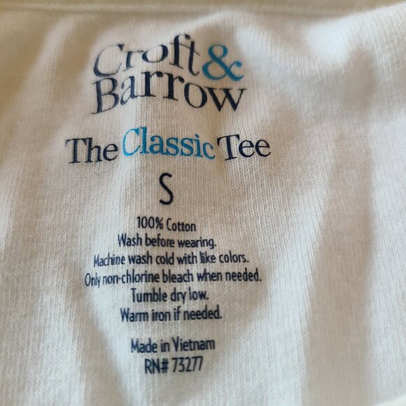 CROFT& BARROW COMFY SOFT WHITE LONG SLEEVE PULLOVER 100% COTTON SIZE SMALL - Picture 3 of 4